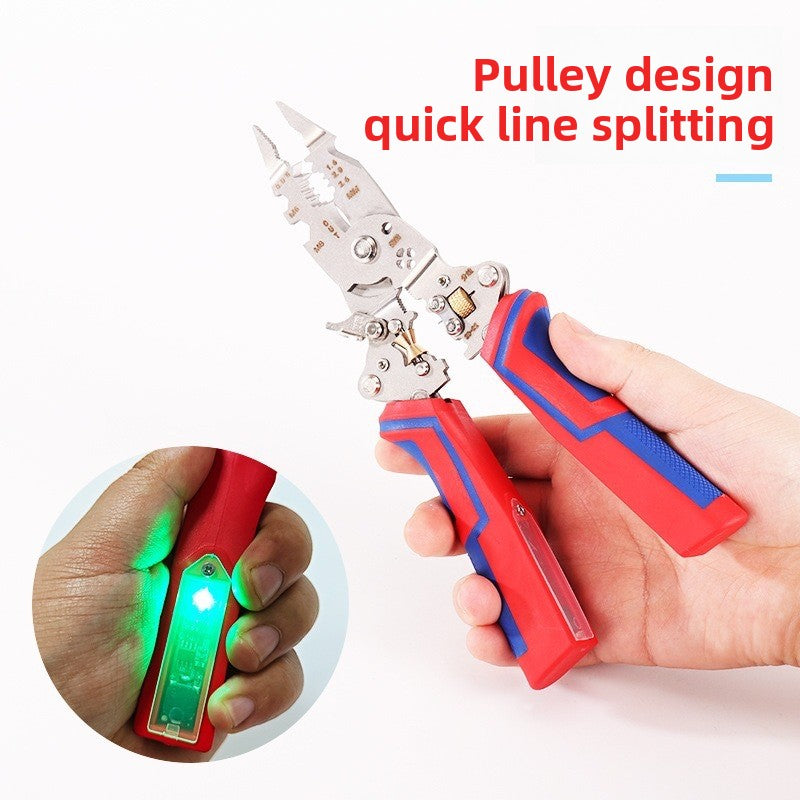 Multifunctional folding pen pliers and wire stripper