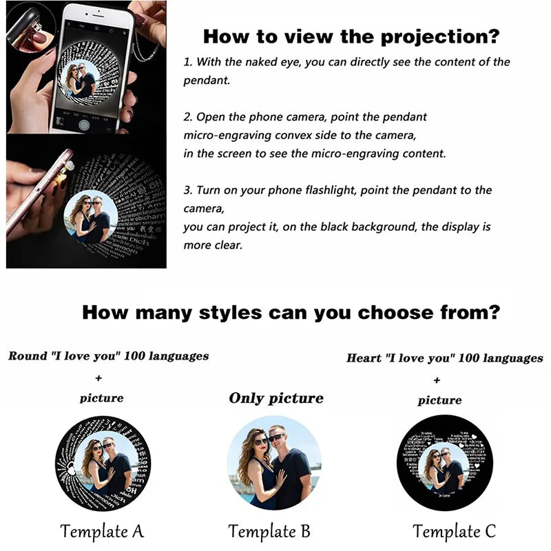 Custom Projection Photo Bracelet